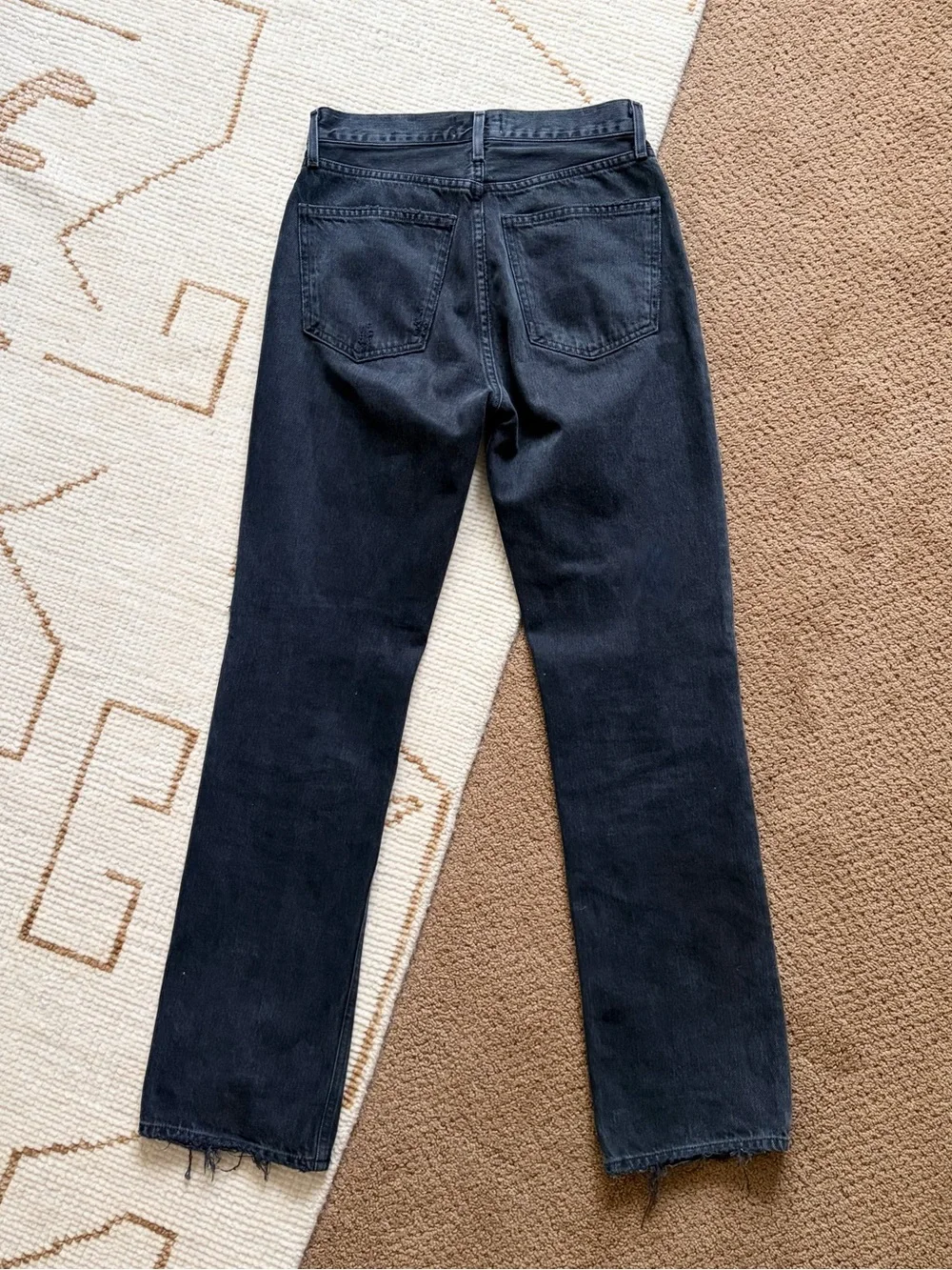 AGOLDE Lana Straight Jeans Disorder Distressed Black 25